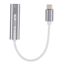 Placa de Som Externa em Liga de Alumínio Tipo C, Adaptador de Áudio Estéreo Externo de 3,5 mm para Celular, Computador, Placa de Som para