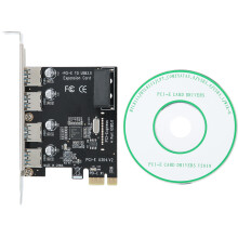 Placă de expansiune USB3.0HUB pentru PC, placă de expansiune PCI Express cu tehnologie autoalimentată, transfer de date de 5 Gbps și