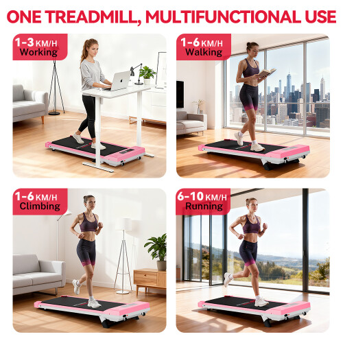 Tapis de Course C1 2-en-1 Inclinable 5% Walking Pad Rose 2