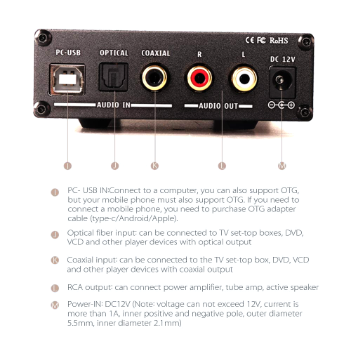 Conversor de áudio digital para analógico com plug and play, ampla compatibilidade com PC/MAC/PS5 2