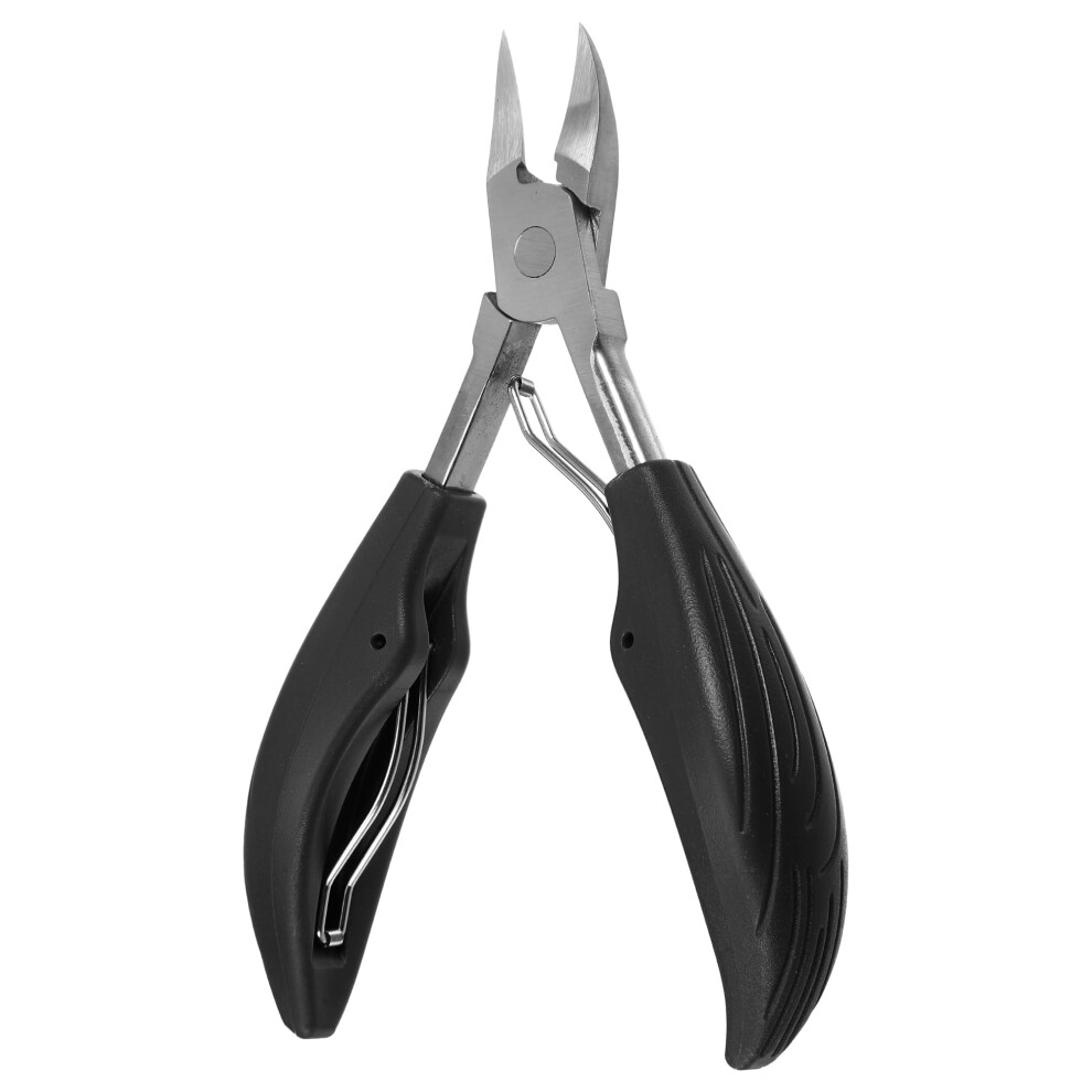 Black Ingrown Toenail Clippers For Thick Nails With Precise Curved Blade And Nonslip Grip,