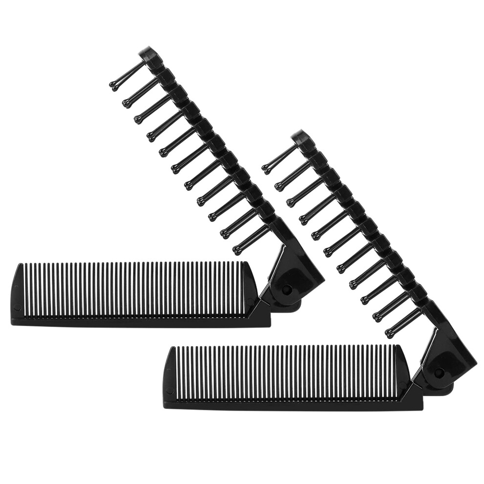 Folding Hair Brush and Travel Hair Comb 2 in 1 Compact Pocket Detangler for Wet and Dry Hair