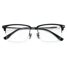 Męskie okulary korekcyjne w prostokątnej oprawie aluminiowej z tytanowymi zausznikami, bez oprawki, 144 mm, Ti04 +3,50