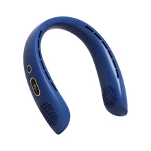 Gnobogi bärbar hängande fläkt, bladlös bärbar nackfläkt, USB-laddningsbar, 3 hastigheter, handsfree-design