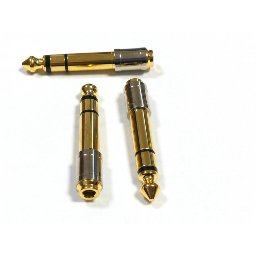 For 2Pcs Copper 6.35Mm Plug To 3.5Mm 1/8"Female Jack Stereo Headphone Audio Trs 6.35Mm To 3.5Mm 9773935040816