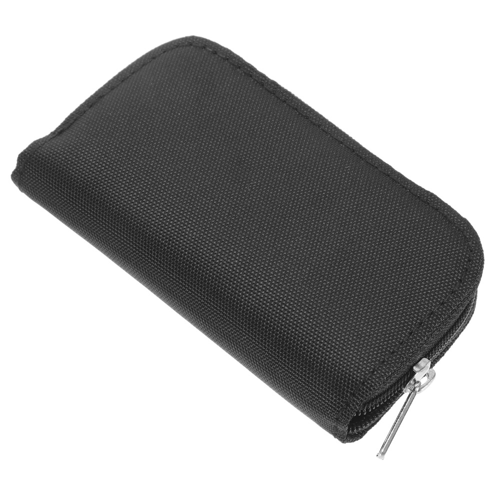 Foxnovo 22-Slots Sd Cf Micro Sd Memory Holder Pouch Case Zippered Storage Bag Protector (Black) Black 9773935040908