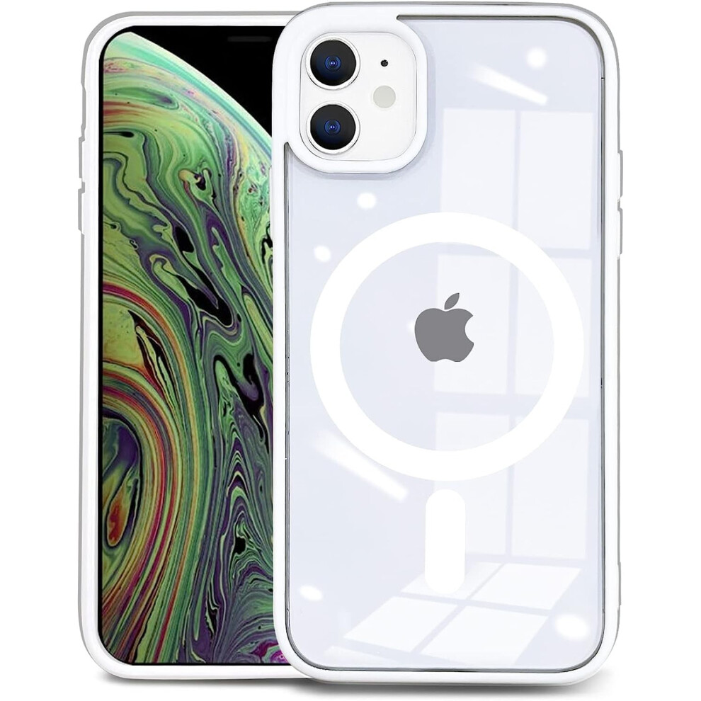 Phone 12 Mini Case Compatible With Magsafe, Anti Yellowing Shockproof Slim Thin Clear Cover For Women Men - Candy White 9773935042353