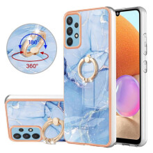 Case for compatible with Samsung Galaxy A32 4G Marble Shockproof TPU Silicone 360 Rotatable Ring Bumper