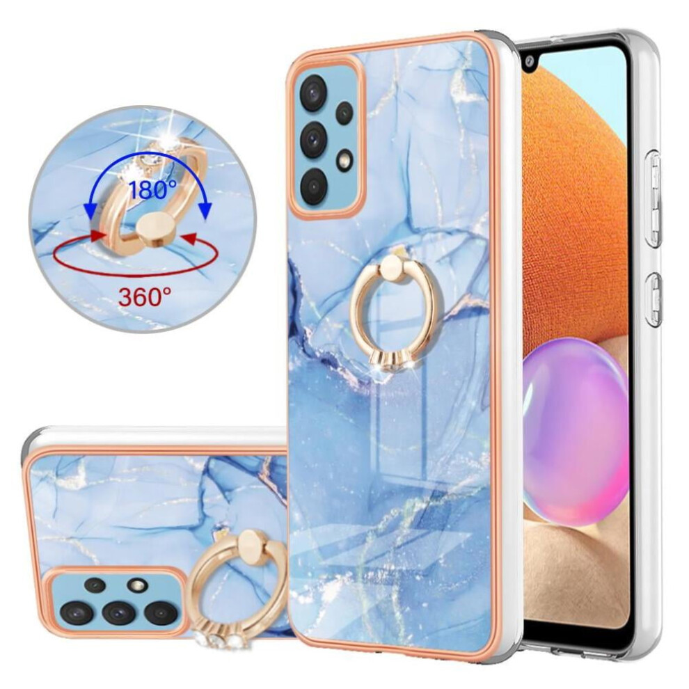 Case For Compatible With Samsung Galaxy A32 4G Marble Shockproof Tpu Silicone 360 Rotatable Ring Bumper 9773935042179