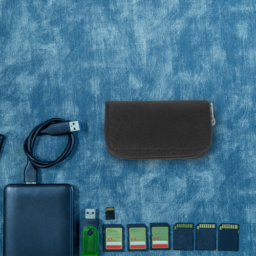 Foxnovo 22-Slots SD CF Micro SD Memory Holder Pouch Case Zippered Storage Bag Protector (Black) 1