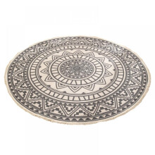 Enlightened Bohemian Round Rugs, Boho Mandala Tassels Woven Cotton Circle Mat for Home Kitchen Living Room Bedroom Bathroom