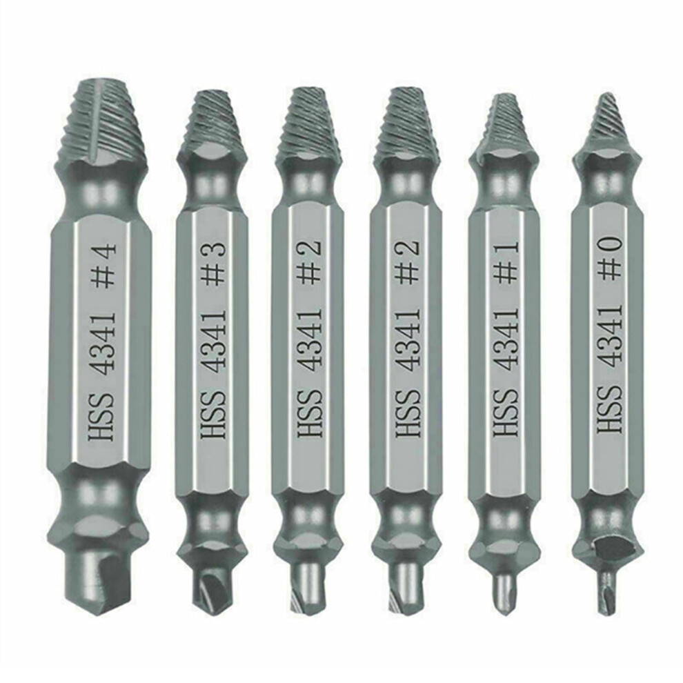 Dsh 6Pcs Broken Screw Extractors Set Stripped Damaged Screw Remover Tool 9773935045286