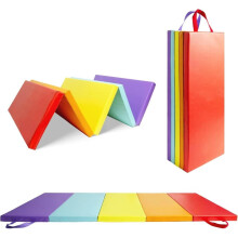 Tumbling Mats, Foldable Gym Mat, Gymnastics Mat with Carrying Handles for Home Activity Play, Multiple Style Choices