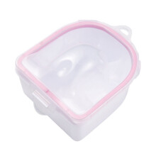 Double Layer Nail Soaking Bowl with Cuticle Pusher, Pink Manicure Tool for Gel Polish Removal