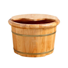 Cedar Wood Foot Spa Tub with Lid for Full Immersion and Relaxing Foot Soak Massage Beads