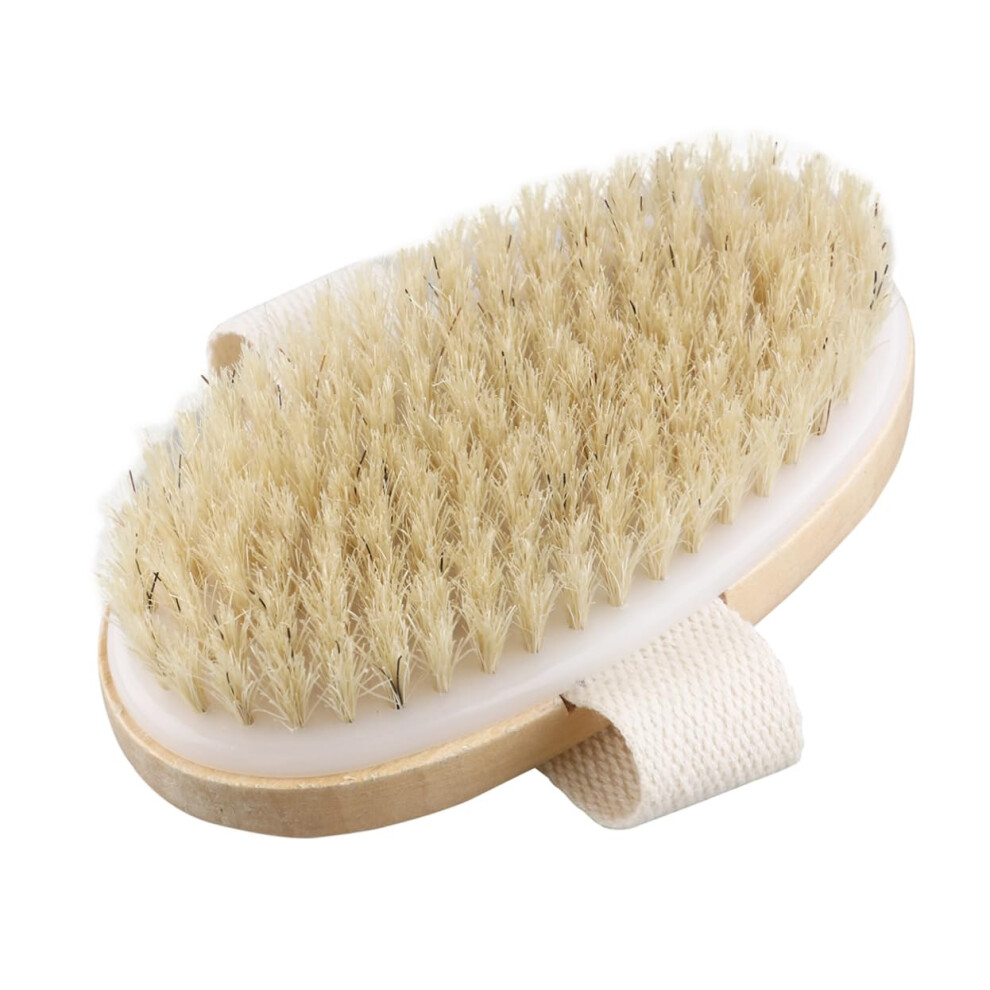 Body Brush with Natural Bristles for Deep Exfoliation and Cellulite Reduction, Palm Size