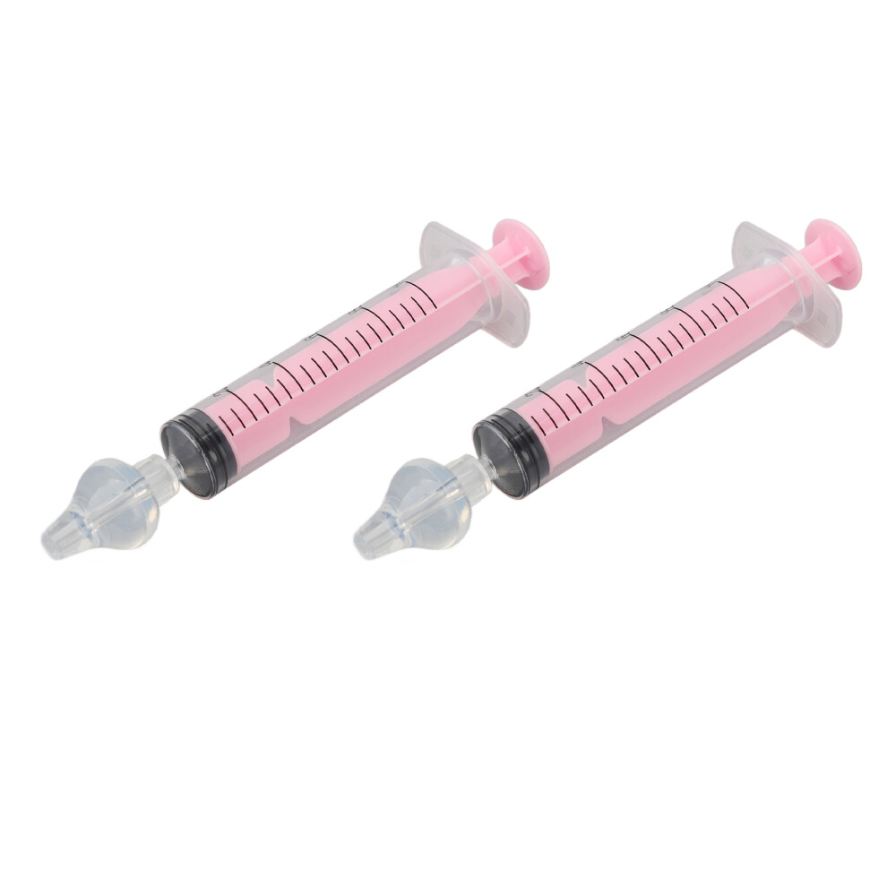 2Pcs 10Ml Silicone Baby Nasal Irrigator For Kids Nose Cleaning Wash Pink