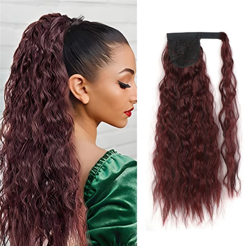Unisex Kinky Curly Ponytail Extension 22 Inch Clip In Hairpiece With Natural Curls And Instant Volume