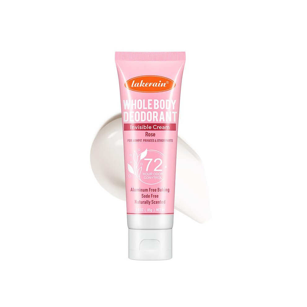 Whole Body Deodorant 3oz Rose â 72 Hour Odor Control and Anti Chafing Protection for Sensitive Skin