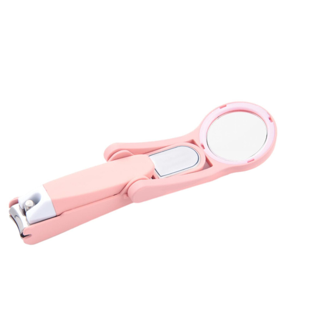 Glass Nail Clippers with Magnifying Glass, Antisplash Cover, Ergonomic Grip, Travel Size