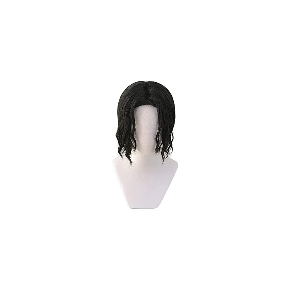 Unisex Black Cosplay Wig Short Curly Synthetic Heat Resistant Fiber For Men Women