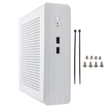 Stylish Silver Mini ITX Case, Full Aluminum Construction Ensures Optimal Heat Dissipation And Durability, Compatibility Accessories And Cable Manageme