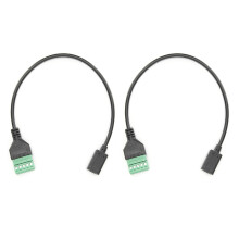 Nascóir Bloc Cineál Inphlugála le haghaidh Jigí Sreangaithe Saincheaptha, Méid Dlúth Usb3.1Cineál C Baineann go Sciath 5 Bhioráin 2 phíosa