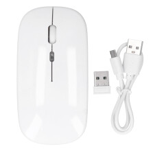 Ergonomisch ontworpen draadloze muis, instelbare DPI, draagbare muis, stille klikfunctie voor desktop en notebook, oplaadbare batterij, lange
