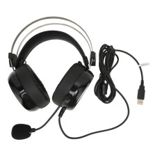 Gesloten stereo headset met HIFI-geluidskwaliteit, gaming headset met ruisonderdrukkende microfoon, USB-interface, ingebouwde geluidskaart en