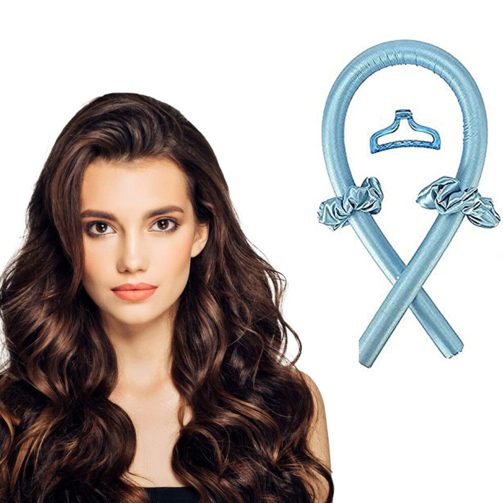 Heatless Hair Curlers for Long Hair, No Heat Curling Ribbon Overnight Silk Rollers with Clip