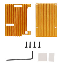 Custodia in lega di alluminio per Raspberry Pi4B, guscio metallico con raffreddamento passivo e design di dissipazione del calore, involucro