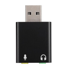 Adaptador de áudio estéreo USB 3D de alta velocidade, plug and play, sem necessidade de driver, placa de som externa compacta com entradas para