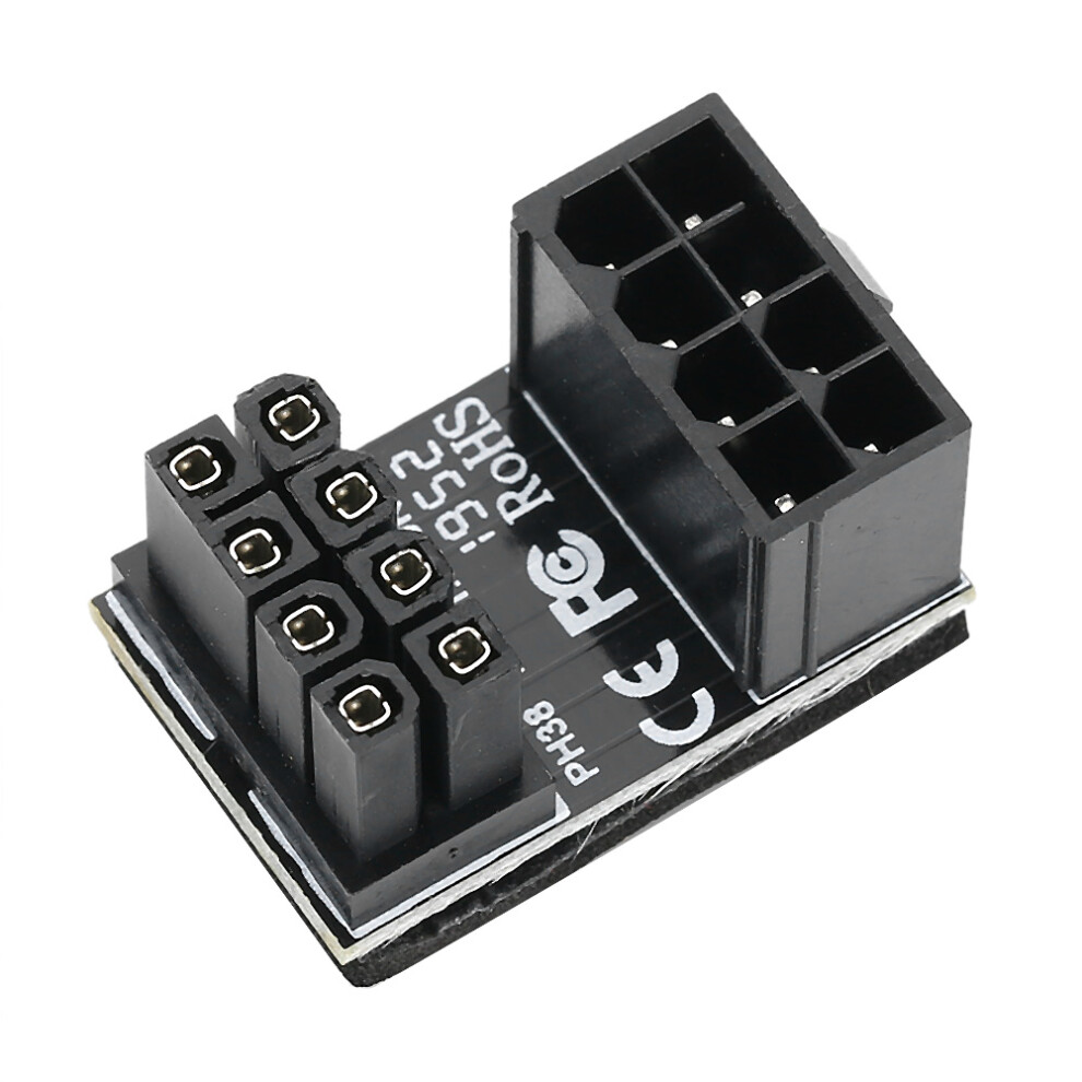 Atx 6Pin 8Pin Power Adapter For Desktops, Angled Power Adapter 180 Degree U Turn Design, Solve Psu Installation Lightweight Durable Compatible With Al 9147006764374
