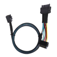 Internal Data Cable for High-Throughput Systems, SFF8643 to SFF8639 15P SAS 3.0 Compatible Cable with Tinned Copper Conductors and SATA Power, Serial