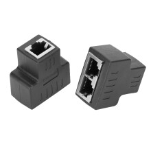 Trasmissione più stabile Rete anti-interferenza LAN Internet Ethernet Accoppiatore RJ45Splitter Connettori Interfaccia HUB a doppia presa placcata