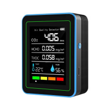 5in1 Indoor Air Quality Monitor with CO2 and Formaldehyde Sensor for Home and Office