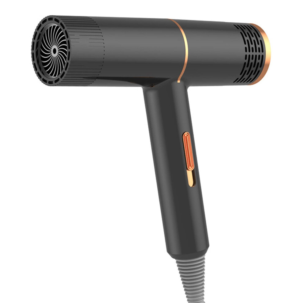 Black Professional Ionic Hair Dryer With Powerful Motor, Fast Drying, Constant Temperature, Salon Quality