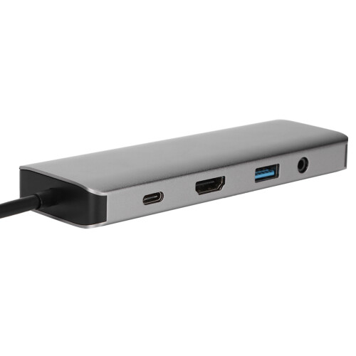Φορητός διανομέας USB-C με σταθερή παροχή ρεύματος, υποστήριξη δύο οθονών και 1