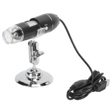 USB 2.0 Digital Microscope with 1600X Magnification Endoscope, Adjustable LED Lights & Metal Stand Compatible for Win7 10 Mac OS X Linux