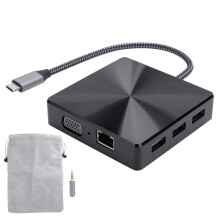 Professional Docking Station with Gigabit RJ45 Port, Dual Display, USB 3.0 Data Port, PD Charging, Plug and Play for Seamless Integration (Black)