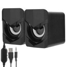 High Efficiency USB Desktop Speaker Low Distortion Immersive Stereo Experience Full Compatibility Volume Control With Lights HIFI Full Range Audio Com