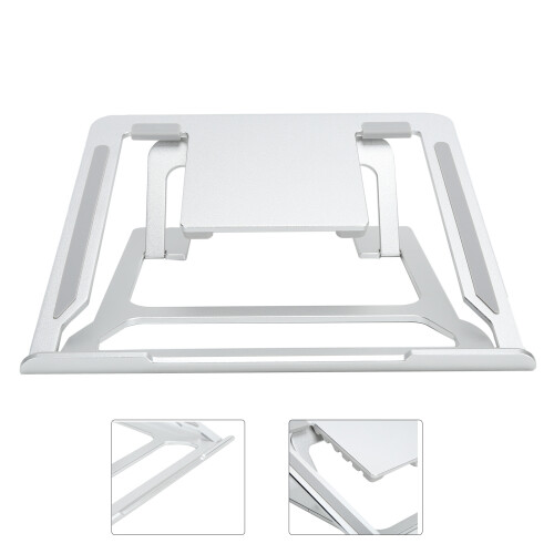 Suporte portátil ergonômico em alumínio para laptops de 11 a 17 polegadas, com altura ajustável e base de silicone antiderrapante para maior 1