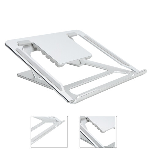 Suporte portátil ergonômico em alumínio para laptops de 11 a 17 polegadas, com altura ajustável e base de silicone antiderrapante para maior 2