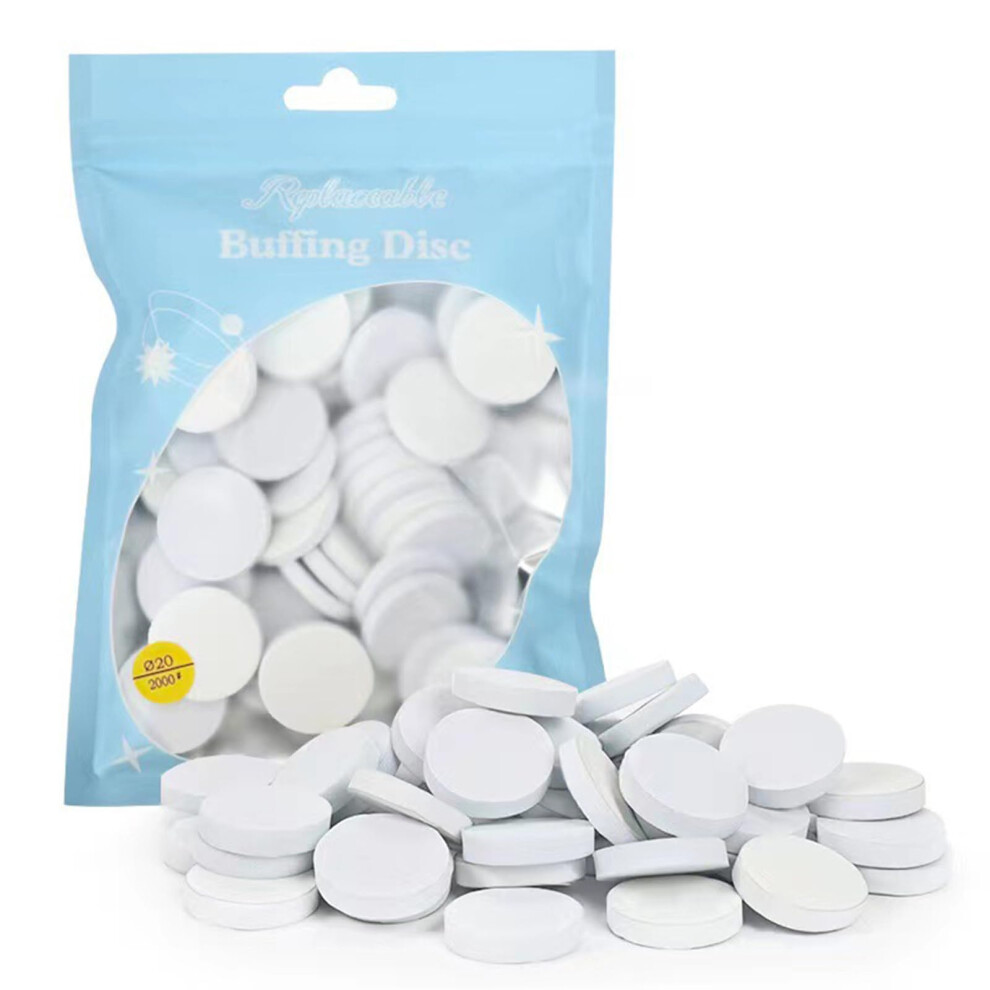50Pcs 20mm SelfAdhesive Nail Buffing Pads Replaceable Sanding Discs for Manicure Pedicure