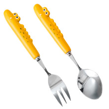 Children's Flatware Set, Easy To Clean Silicone And Stainless Steel Utensils, Safety First With BPA-Free Material, Short Handles For Comfortable Grip