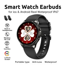 X11 Smart Watch with Earbuds 2 in 1 for iOS & Android ultra thin Smart watch with tws earphones 2 in 1 waterproof IP67 watch built-in tws headset