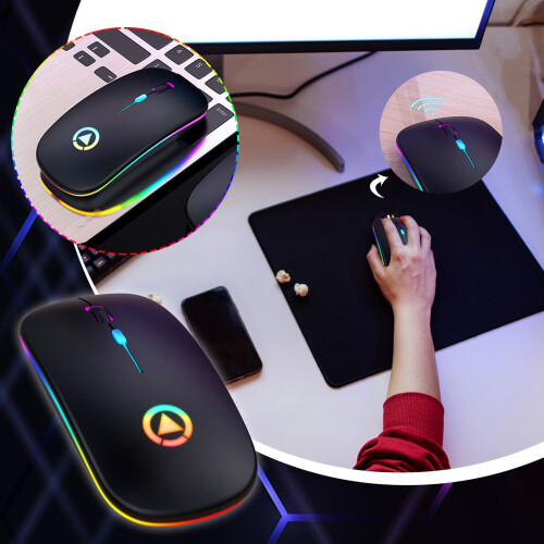 2.4 Wireless Optical Three Modes Bluetooth USB Rechargeable LED Mute For PC Laptop Computer Accessories 1