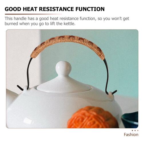 Teapot Handle Household Kettle Retro Decor Iron Suede 2