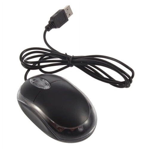 SUSUchens USB Black Wired Optical Light Scroll Wheel Mice Mouse for Computer PC Laptop
