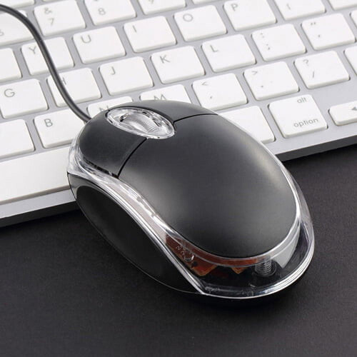 SUSUchens USB Black Wired Optical Light Scroll Wheel Mice Mouse for Computer PC Laptop 2